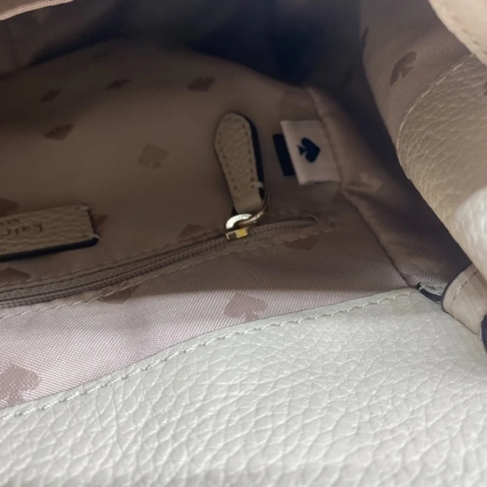 Kate Spade Lelia Medium Leather Flap Backpack Faux Shearling  NWOT